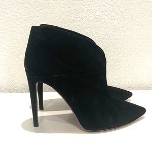 Aquazzura Suede Booties Low Cut Front Heeled